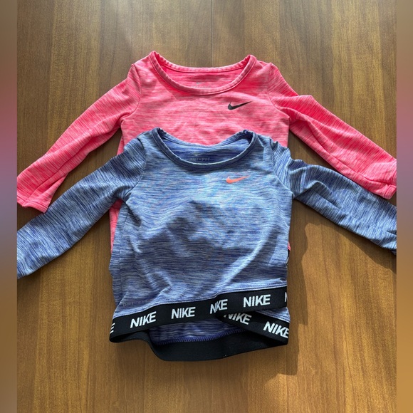 Nike Other - Nike Kids Long Sleeve Tees - Coral and Navy Set of 2
